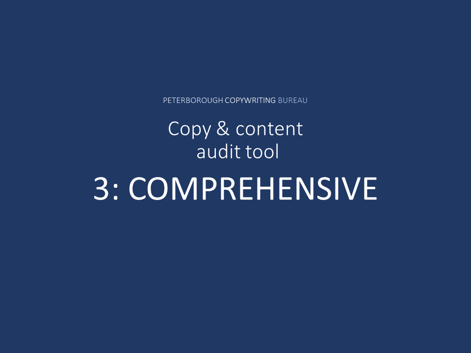 Copy and content audit tool part three comprehensive