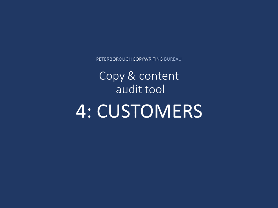 Copy and content audit tool part four customers