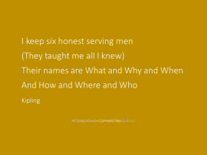 Copy and content audit tool Kipling six honest serving men poem