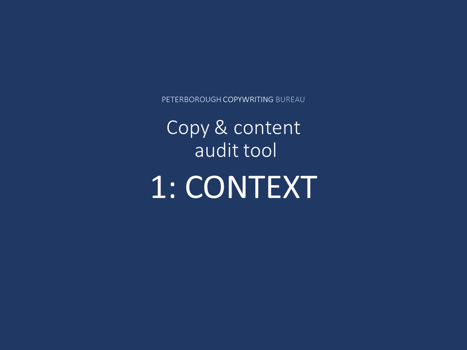 Copy and content tool part 1 context