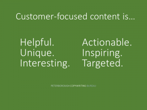 Copywriting checklist for customer focused content