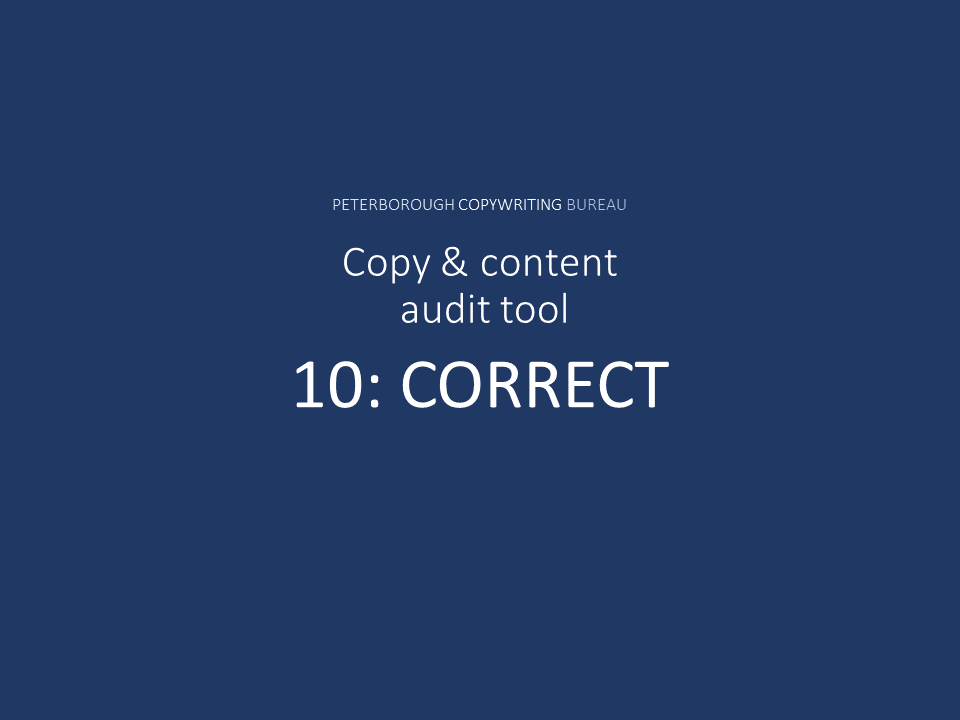 Title for article on content accuracy in copy and content audit