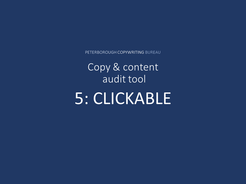 Copy and content audit tool part 5 clickable title