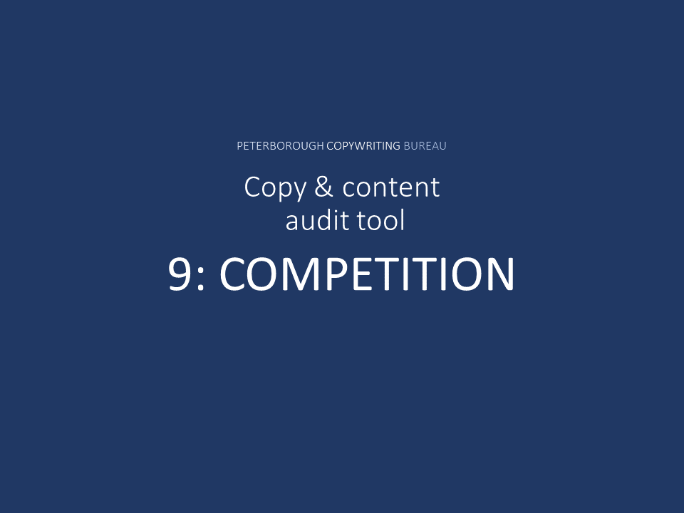 Title for article on competitor analysis in copy and content audit