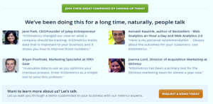 Example of customer testimonials used in content marketing